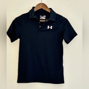 Under Armour HeatGear Youth Boys YLG Loose Black Polo Shirt